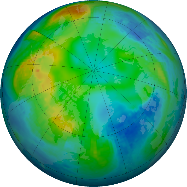 Arctic ozone map for 15 November 2001
